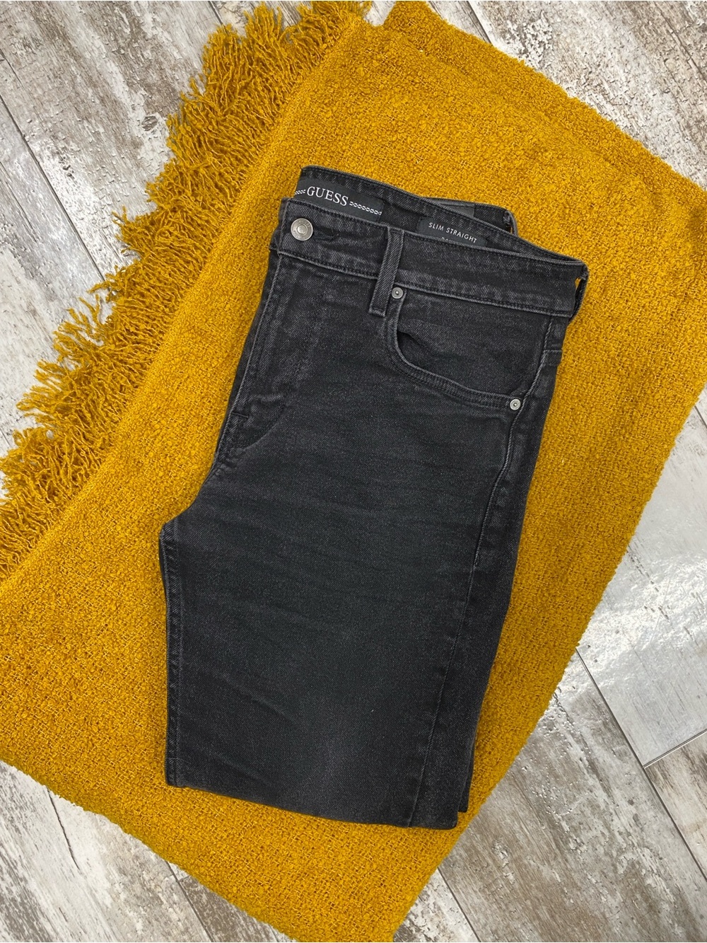 GUESS Black Slim Straight Jeans